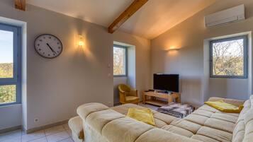 TV, fireplace, table tennis