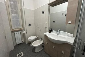 Dusche, Haartrockner, Bidet, Handtücher