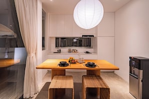 Dining - 1BR Private Pool Villa with Rice Field View • Berawa Beach Canggu (Badung Regency)