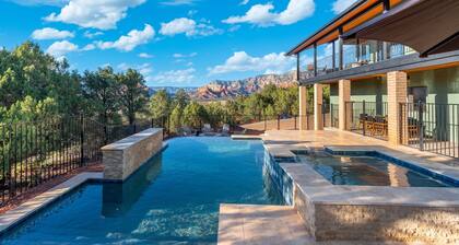 Vortex View –Luxury Sedona Retreat with Infinity Pool Game Room & Red Rock Views