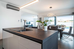 Villa | Private kitchen - Panoramic Sea & Velebit Views Villa (Razanac)