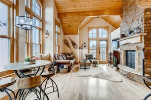 TV, fireplace, offices - Premier Breck Escape | Central w/ Mountain Views (Breckenridge)