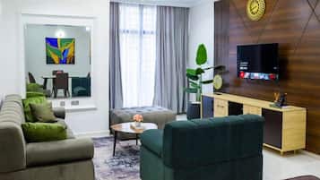 Superior Apartment, Balcony, City View | Living area