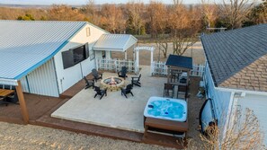Terrace/patio - Countryside Views | Sleeps 20, Hot Tub, Fire Pit (Theodosia)