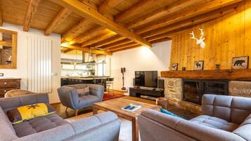 TV, fireplace, DVD player, stereo