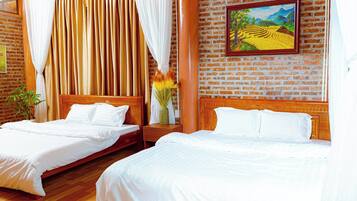 Panoramic Quadruple Room, Hill View | Premium bedding, down duvets, memory-foam beds, individually decorated