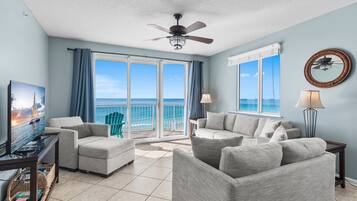 Smart TV, DVD player, books, stereo