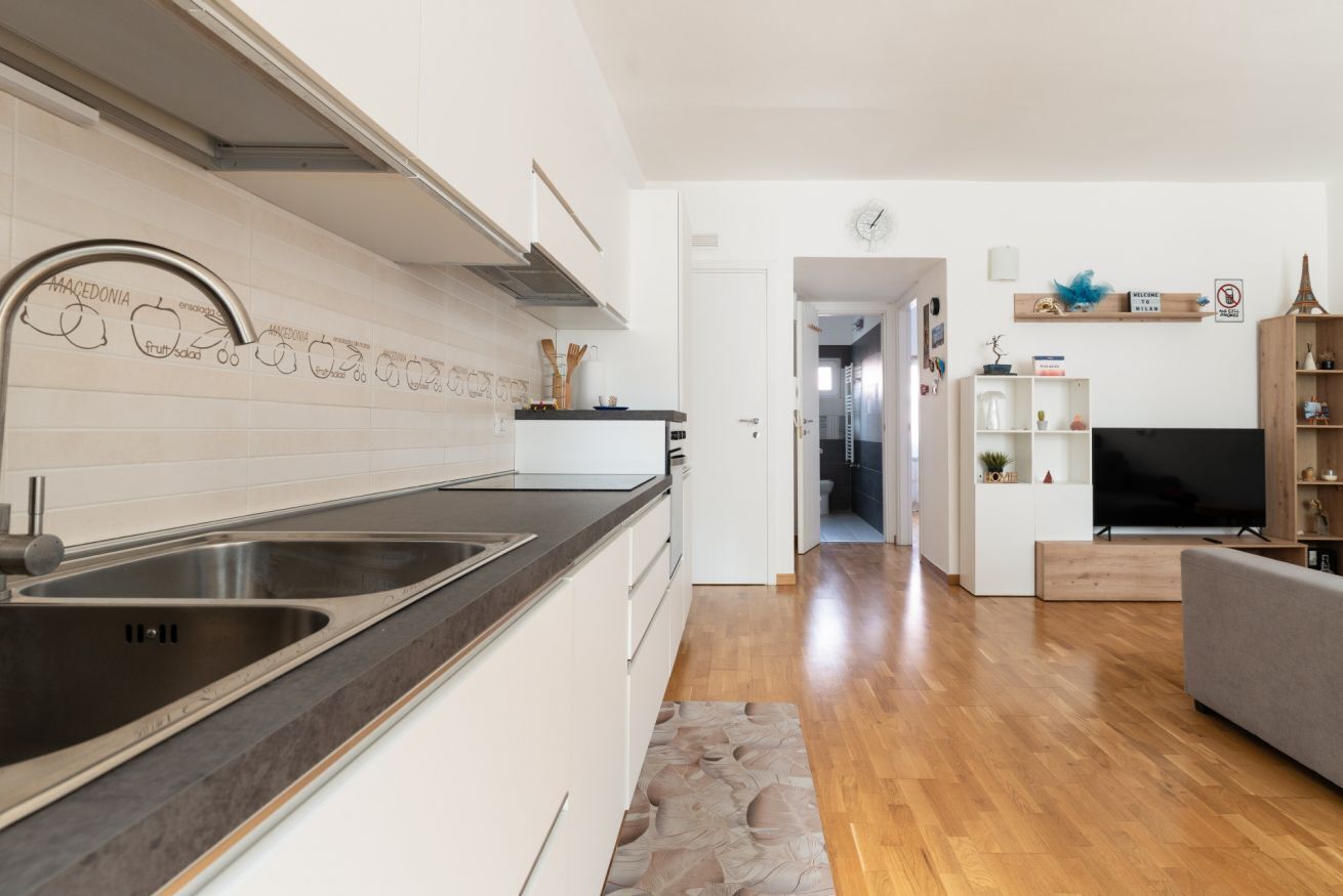 Fridge, microwave, dishwasher