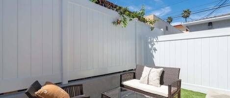 Soak up the Californian sun outside in your own private patio