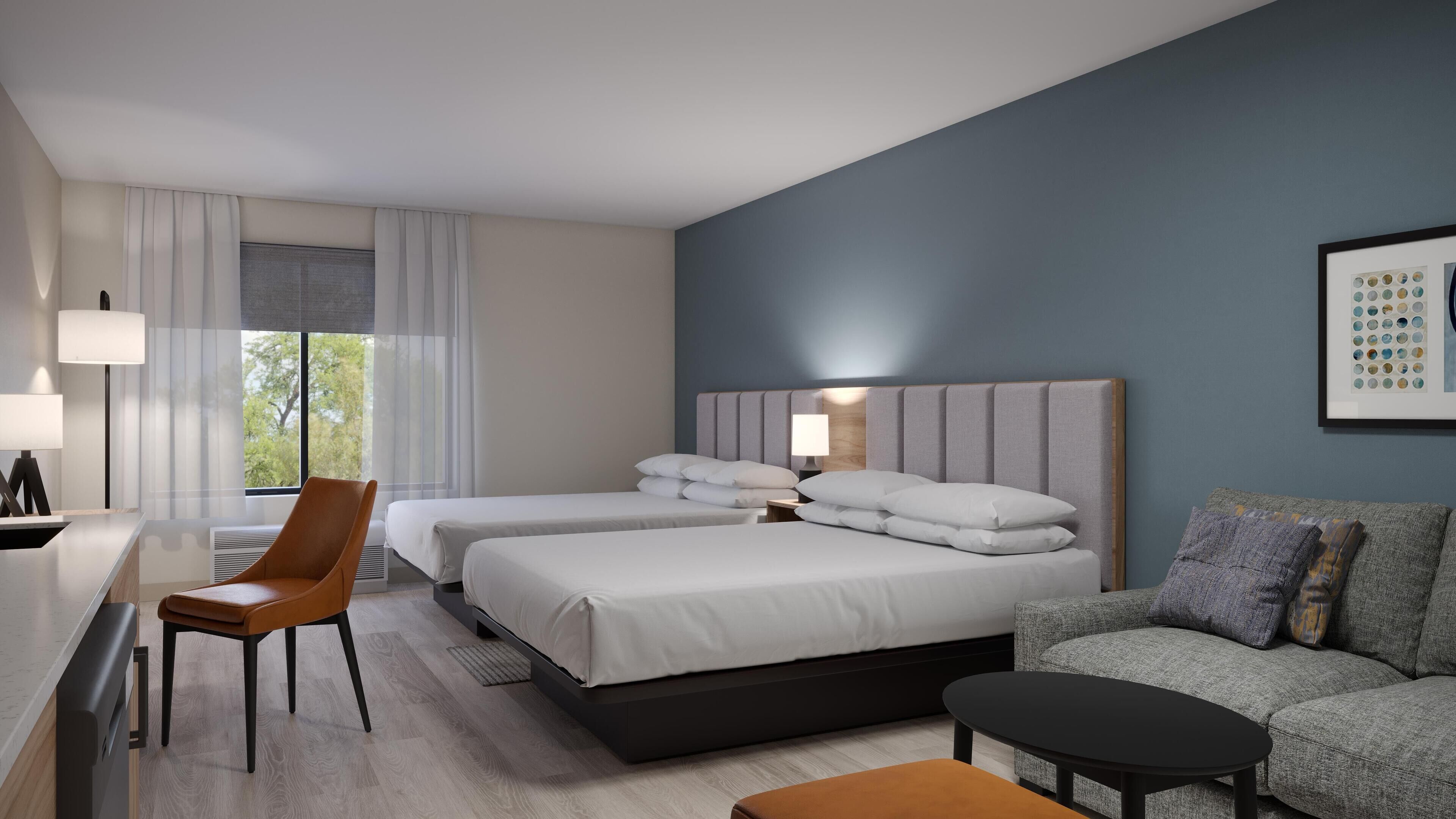 Studio (2 Queen Beds and 1 Sofa Bed) | Bureau, rideaux occultants, fer et planche à repasser, Wi-Fi gratuit