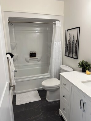 Shower, hair dryer, towels, soap - 
Brand New! Downtown Stratford - The Blowes Inn 2C: 2 Bedrooms! (Stratford)