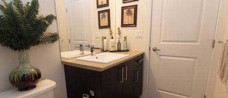 Towels, soap, toilet paper