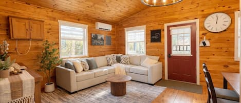 TV, DVD player, books, video library