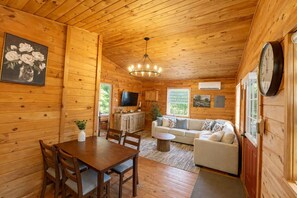 TV, DVD player, books, video library