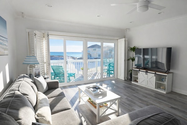 TV, books - Beachfront Bliss with Panoramic Gulf Views | Sandpiper Cove 2152 Destin, FL (Destin)