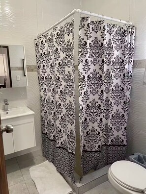 Shower, hair dryer, towels, soap - New in market, Hato Rey 2 bedrooms -301- (San Juan)
