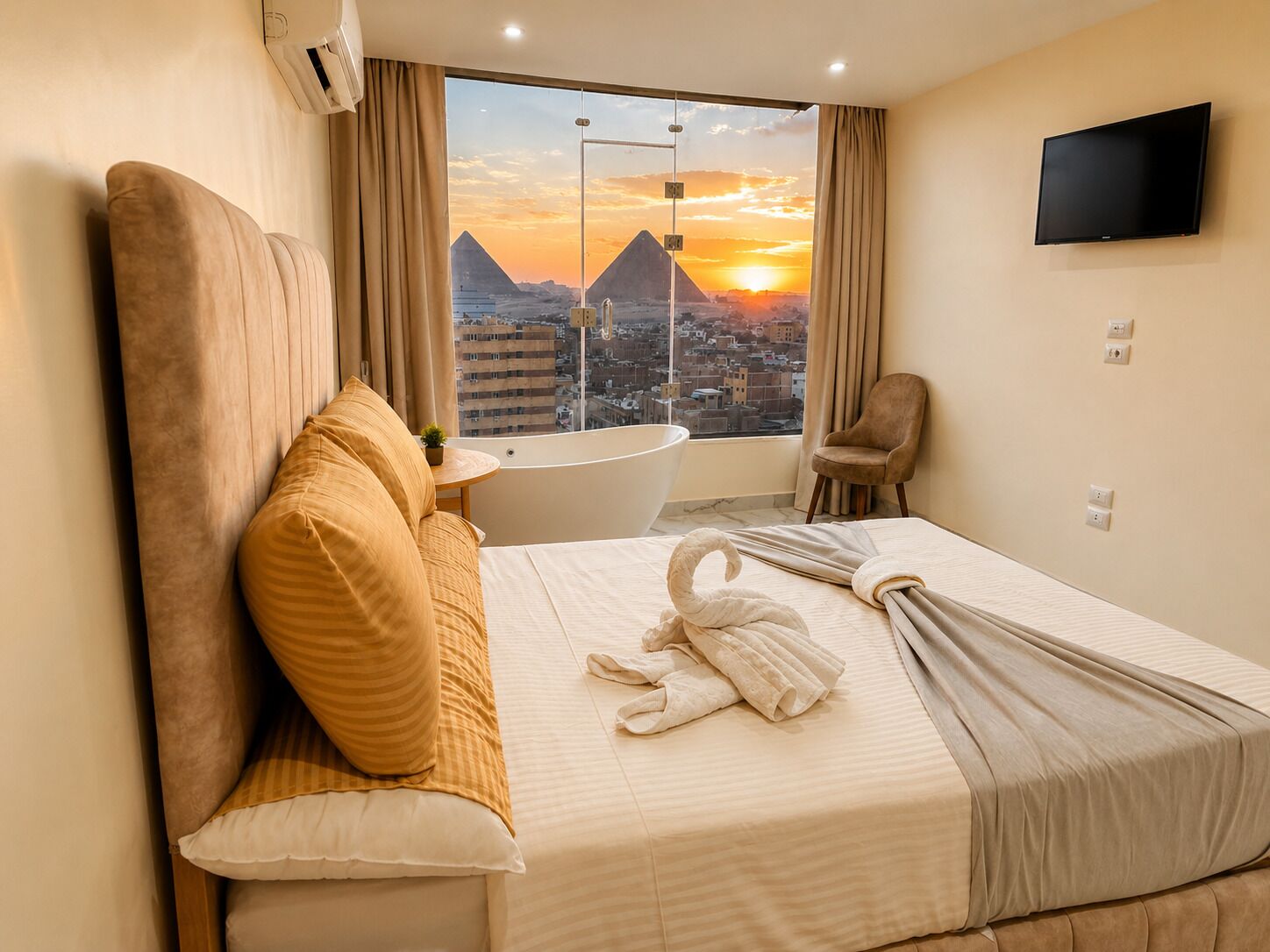 Premium bedding, memory-foam beds, free WiFi, bed sheets