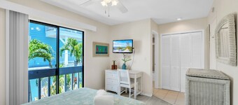 Beachcomber.  Hot tub swim spa and a 3 min walk to the beach