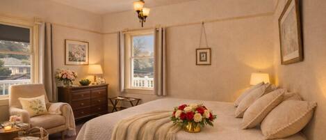 Tabla de planchar con plancha, wifi gratis y ropa de cama