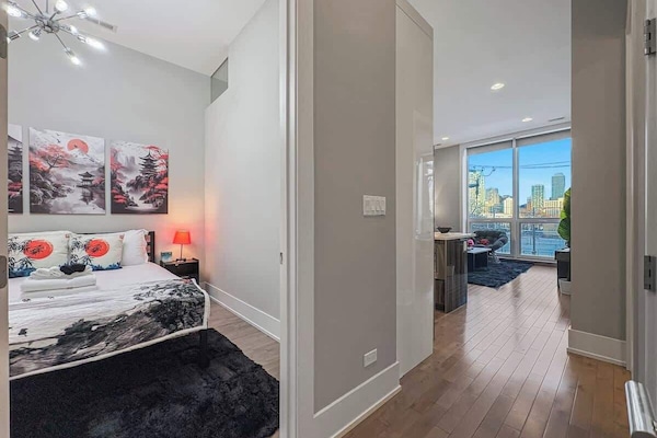 Iron/ironing board, travel crib, bed sheets