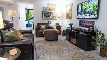 智能电视、壁炉、书