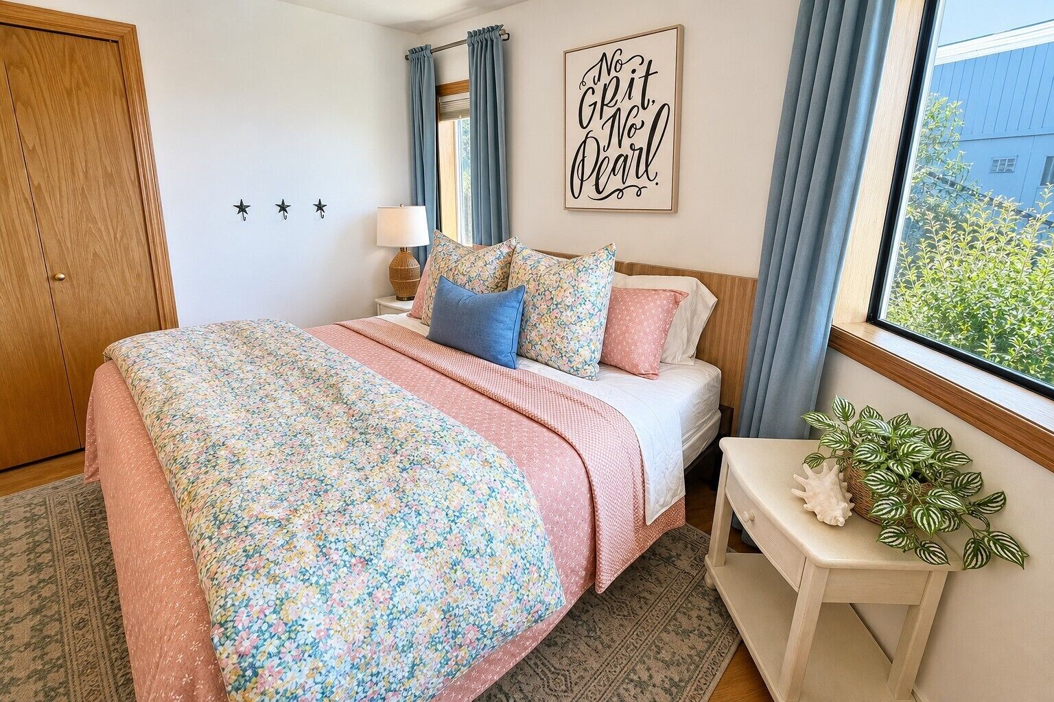 3 bedrooms, desk, iron/ironing board, travel crib