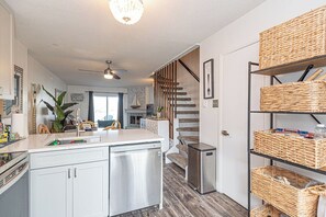 Fridge, microwave, oven, stovetop - Harbour Bay-Cozy Canal-Front Condo – Pool & Water Views (Ocean City)