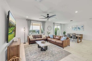 TV, fireplace - Luxury Desert Oasis with Private Pool and Spa (Surprise)