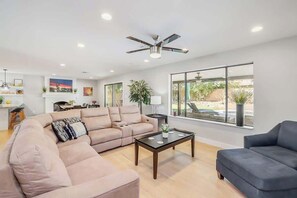 TV, fireplace, video games