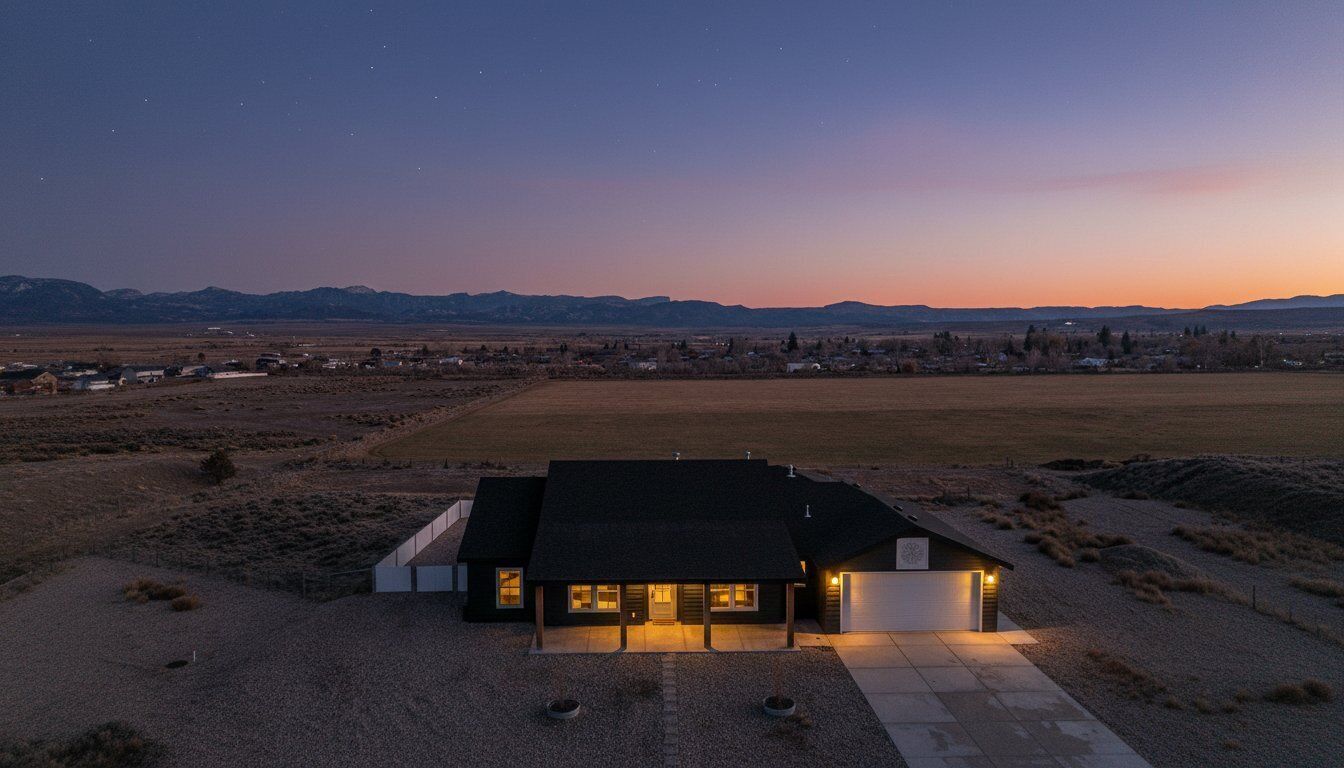 Twilight exterior showcasing peaceful Panguitch location.