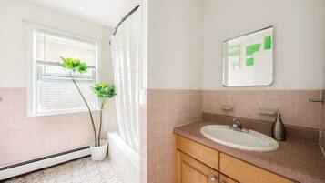 Bidet, towels, soap, toilet paper