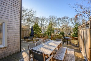 Outdoor dining - Cozy Cape Retreat with Fenced Yard & Fire Pit (Harwich)