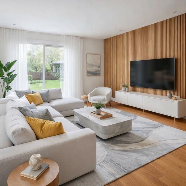 Living area - Luxury 3BR NY Home with Free Parking (White Plains)