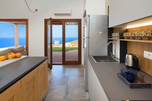 Fridge, microwave, oven, stovetop - Villa Mori with sea view and pool (Castellammare del Golfo)