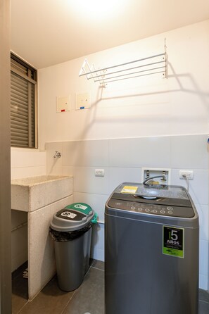 Lyxlägenhet - utsikt mot staden | Tvätt