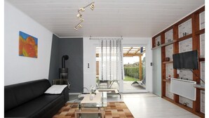 Bungalow | Living room - Bungalow mit Kamin in Dornumersiel (Dornum)