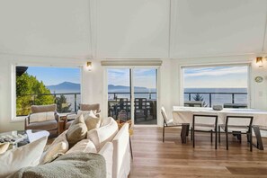 Una televisión, una chimenea