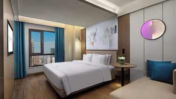 セーフティボックス (室内)、デスク、ノートパソコン用作業スペース、遮光カーテン