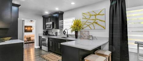 Microwave, oven, stovetop, dishwasher