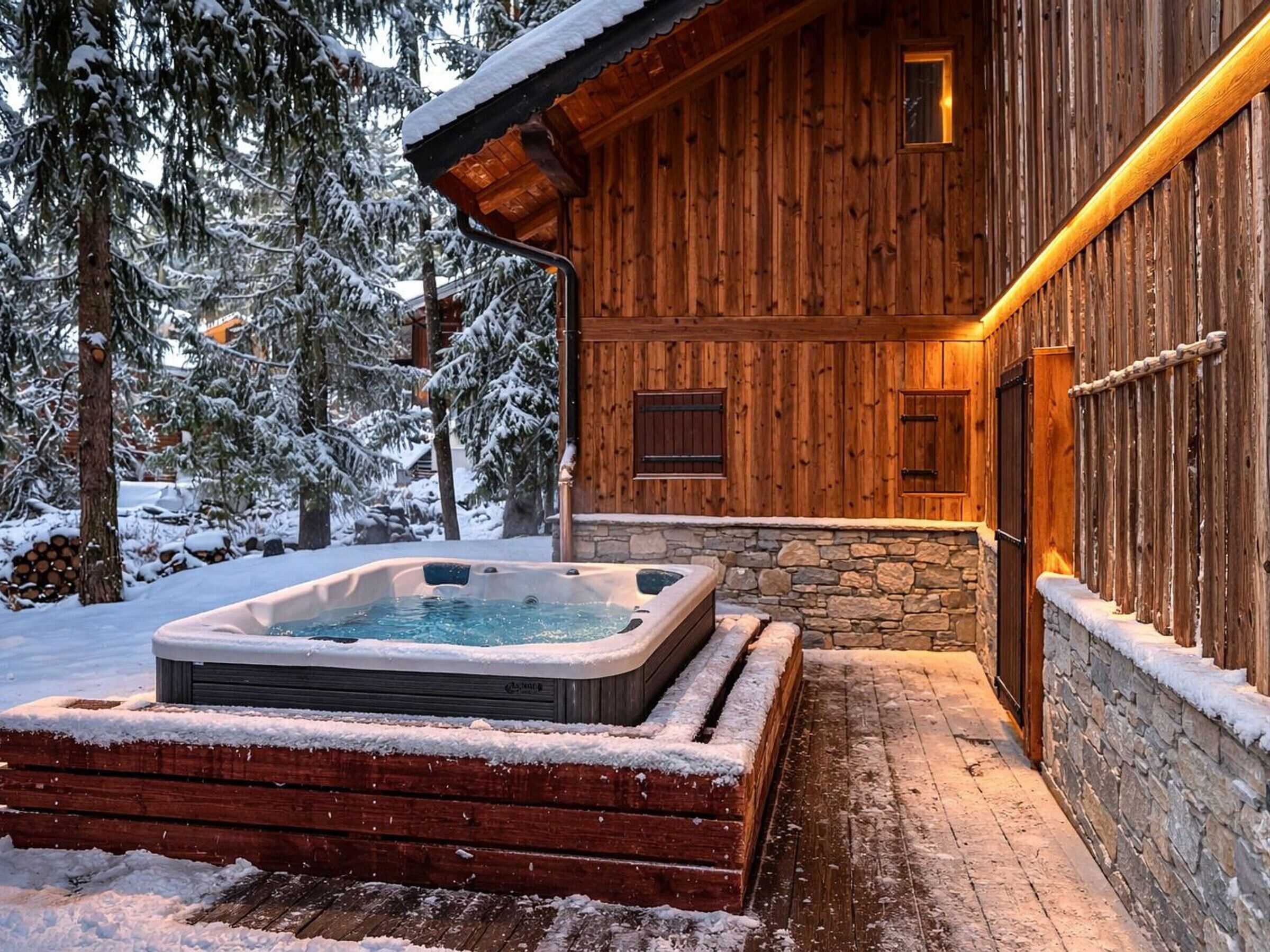 Outdoor spa tub