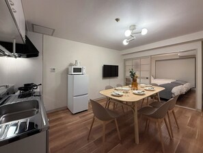 Superior Apartment | Living area | 55-inch Smart TV with cable channels - Hills Kaminoboricho (Hiroshima)