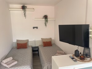 1 slaapkamer, een strijkplank/strijkijzer, wifi, beddengoed