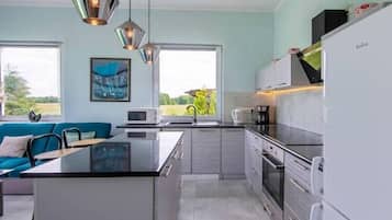 Fridge, microwave, stovetop, dishwasher