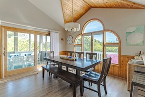 Dining - Oceanside pet-friendly Duck home w/ pool & hot tub by Sun Realty (Duck)