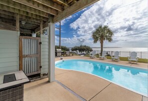 Pool - Sun Realty gorgeous pet-friendly soundfront home w/ pool, hot tub, & elevator (Kitty Hawk)