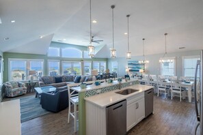 Interior - Pet-friendly oceanfront home with amazing views, private pool & hot tub! (Nags Head)