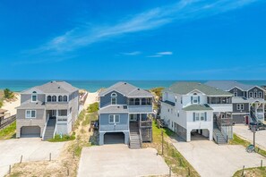 Exterior - Pet-friendly oceanfront home with amazing views, private pool & hot tub! (Nags Head)