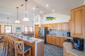 Coffee/tea maker, fridge, microwave, oven - Pet-friendly oceanfront home w/ pool, hot tub, & stunning views! (South Nags Head)