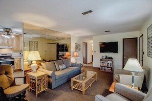 TV, DVD player, stereo