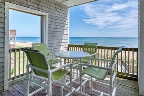 Outdoor dining - Oceanfront condo w/ incredible views & community pool! (Kill Devil Hills)